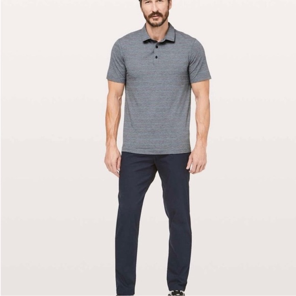 lululemon Evolution Polo Shirt Lookout Stripe Gray - Picture 14 of 14